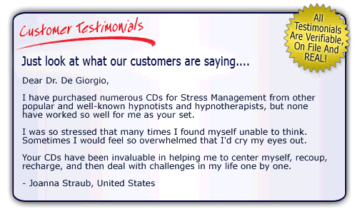 Happy Customer Testimoniak - Stress Free Hypnosis