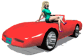 A lovely woman and a hot car may be just what you need to feel better right now